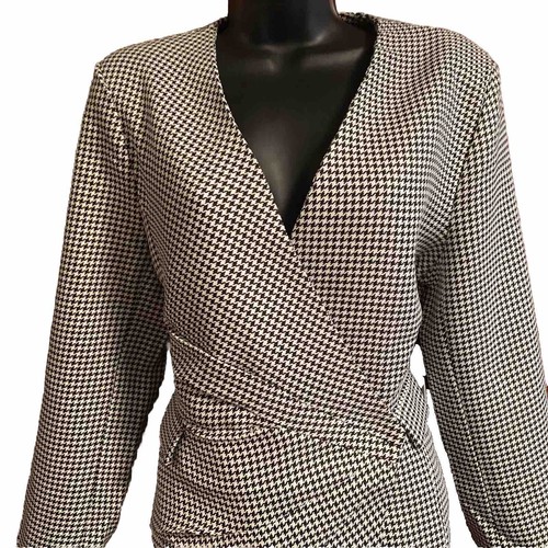 NWT Jason Wu Houndstooth Blazer Wrap Dress - Large ($375 Orig) - Picture 2 of 8