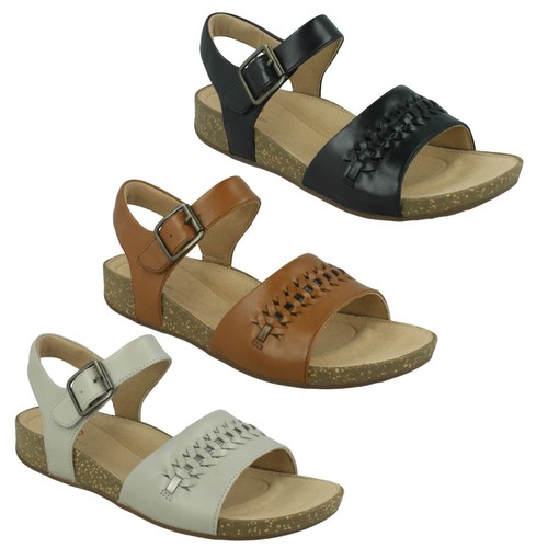 Un Perri forma Damas Clarks hebilla y correa en el tobillo informal Cuero  Sandalias planas tamaño | eBay