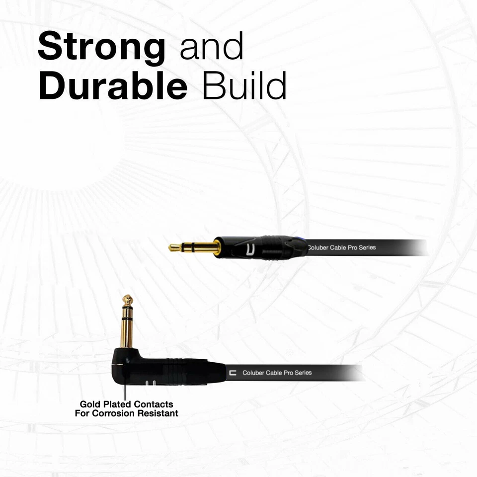 Right Angle 1/4" TRS to 3.5 Balanced Cable Custom Length, Color Stereo Connector - Image 4 of 4