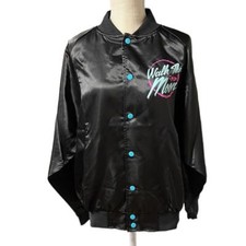 Nwot Walk The Moon Long Sleeve Button Up Satin Jacket Black Blue Pink Unisex M
