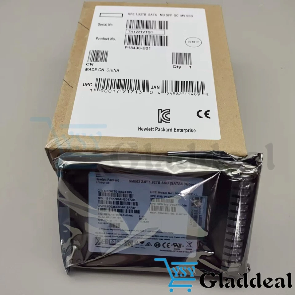 New P18436-B21 P19695-001 HPE 1.92TB SATA 6G MU 2.5" SC DS GEN9 Gen10 Server SSD - Image 4 of 4