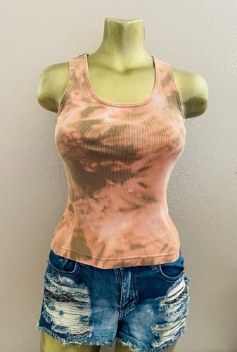 Cute Little Y2K Tie-Dyed Ribbed TANK TOP S - Picture 8 of 10