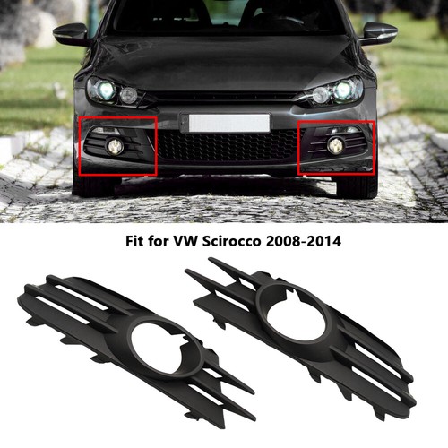 2x Front Bumper Fog Light Cover Trim Grille Bezel Fit For VW Scirocco 2008-2014 - Picture 6 of 7