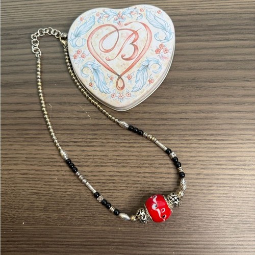 Brighton Elegant Red and Silver Beaded Necklace - Picture 4 of 4
