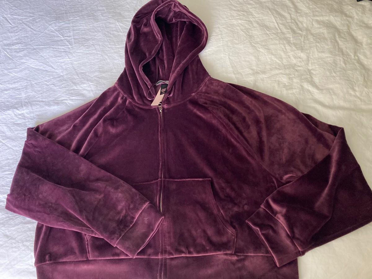 Victoria's Secret Velour Front-Zip Hoodie Size L | eBay