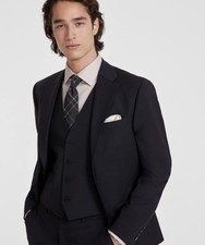Calvin Klein Mens Slim fit Sport Coat Blazer 38S Black Solid Stretch 495 Retail