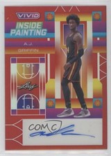 2022-23 Leaf Vivid Inside Painting Red /35 AJ Griffin #IP-AJG Auto 7jo