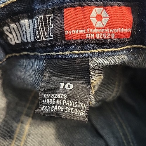 Southpole Shorts Boy 10 Blue Y2K Baggy Denim Pockets Carpenter Flat Front VGT - Picture 9 of 13