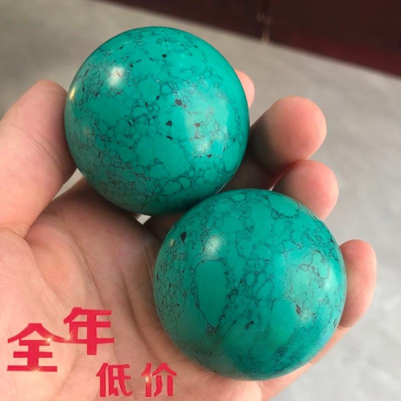 Imitation Turquoise Stone Hand Exercise Massage Balls Pair Unisex | eBay