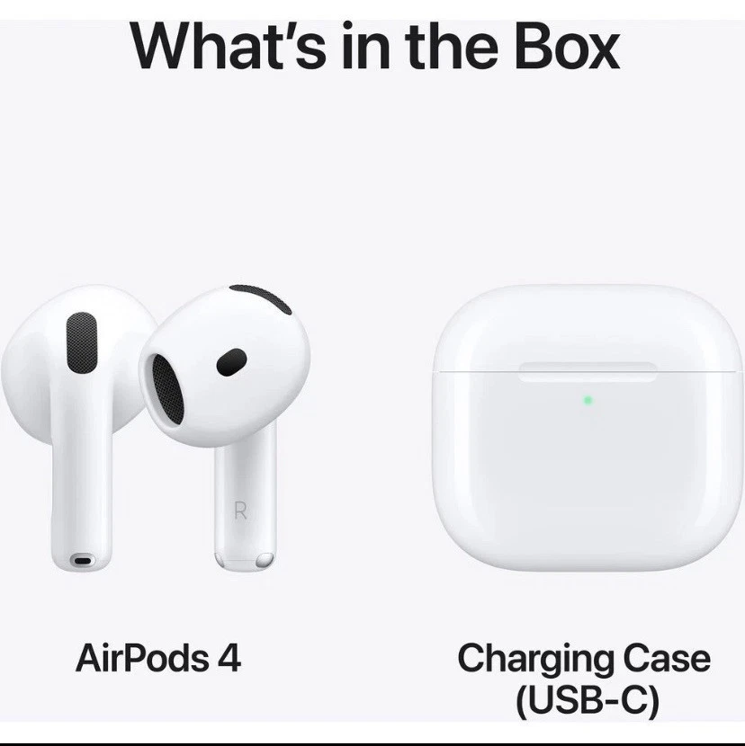 Apple AirPods 4 w Active Noise Cancellation & True Wireless White MXP93LL/A 2024 - Image 3 of 4