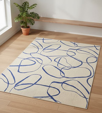 Habitat Squiggle Print Flatweave Rug 170x120cm Bedroom Living Room NEW BUT DIRTY