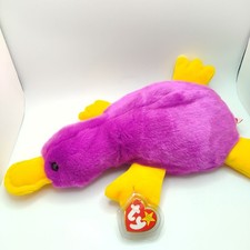 New With Tag Ty Large Plush Beanie Buddy Patti the Platypus Purple Plush