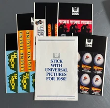 Universal Studios 1986 Movie Promo Sticker Sheets Lot Legend Psycho 3