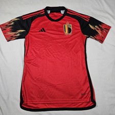 Adidas Belgium Authentic Home Jersey Red Black 2022 Flame Soccer Men's Small
