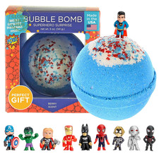 Superhero Bath Bombs for Kids  Boys with Surprise Hero Toys inside 1 Pack - L