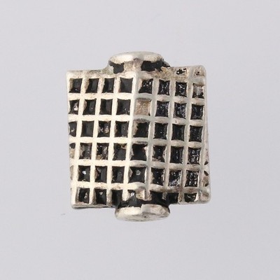 Gitterarbeit Quadrat Perlen Charm - Sterling Silber Schmuckherstellung 925 Akzent