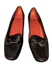 Coach Dorie Loafer Leather Horsebit Equestrian Women Brown Silver Size 6-1/2