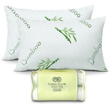 OMEO 2 Pack Queen Size Rayon Derived from Bamboo Pillow for Sleeping Shredded Me