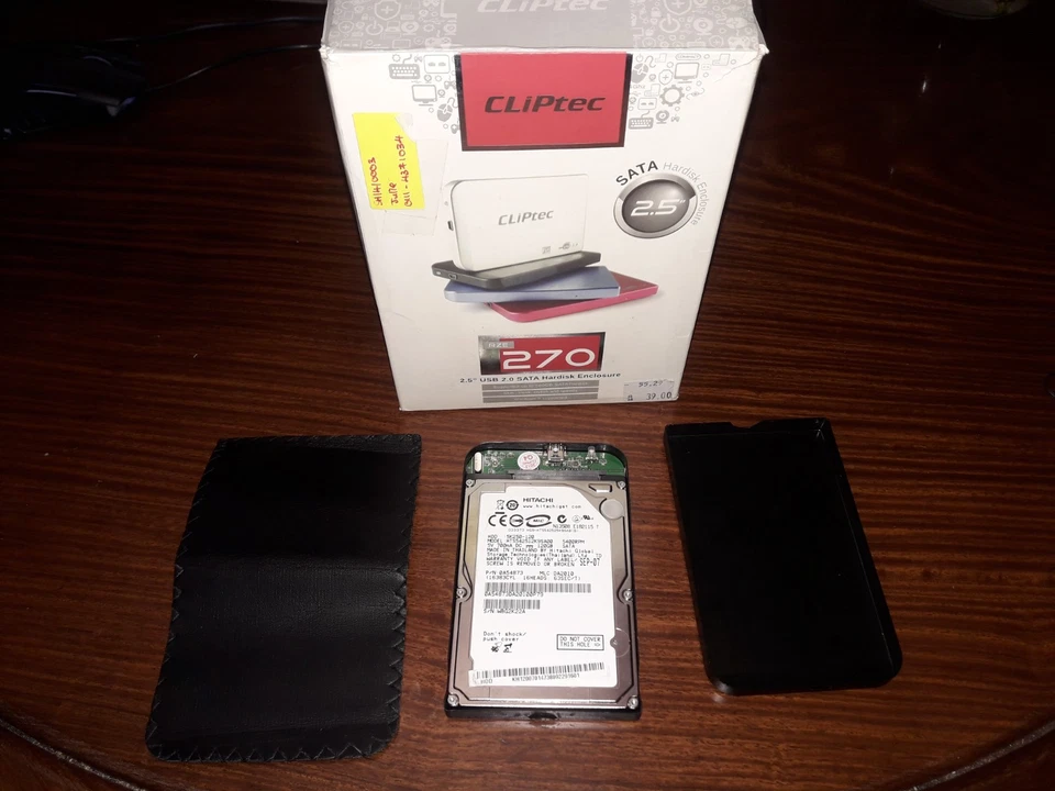 Portable 120GB hard disk in case: Hitachi 5K250-120 in case with USB 2.0 cable - Image 3 of 4