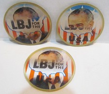 LOT OF 3 LBJ FOR THE USA 1964 FLICKER ACTION VARI-VUE DISCS LYNDON B. JOHNSON