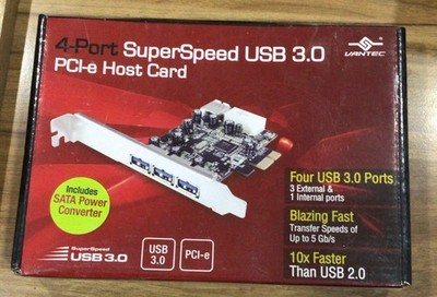 Vantec 4-Port SuperSpeed USB 3.0 PCI-e Host Card (Includes SATA Power Converter)