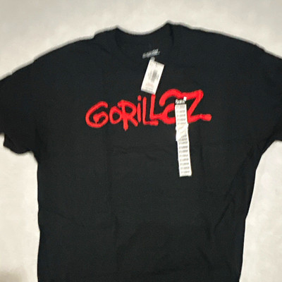 Gorillaz Men's XL Black Graphic Print Crew Neck Short Sleeve T-Shirt 2-D