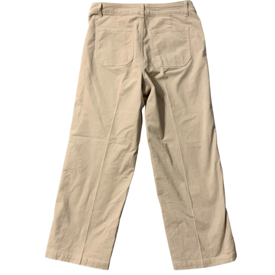 Pantalones Jones & Co Talla 10 Beige Crema Pana Pierna Ancha Parche Corto Bolsillos Elásticos Foto 2 de 4