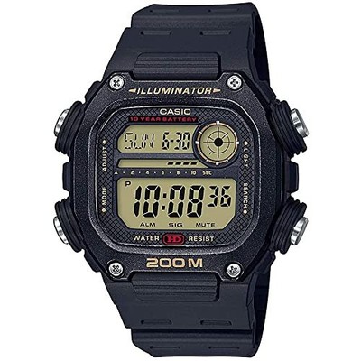 Casio Quarzuhr mit Resin Armband schwarz Größe 27,2 Modell: DW-291H-9AVCF sch...