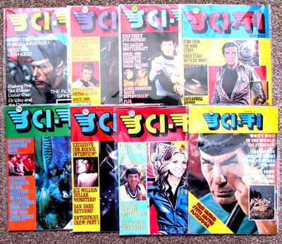 TV Sci-Fi Monthly UK Poster Magazine 1976.  Complete Set of Eight Issues.