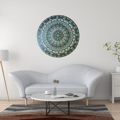 Original Gemälde 70 cm/28 in Innen Wanddeko grün Mandala Kunst Sperrholz