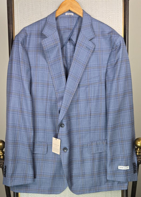PETER MILLAR New $795 Mens Hyperlight Jacket Size 48 100% Wool Unlined Blue