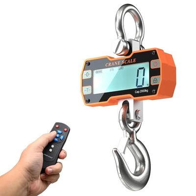 2000kg/4000lbs Industrial Crane Scale, Aluminum Alloy Hanging Scale w/Remote... 