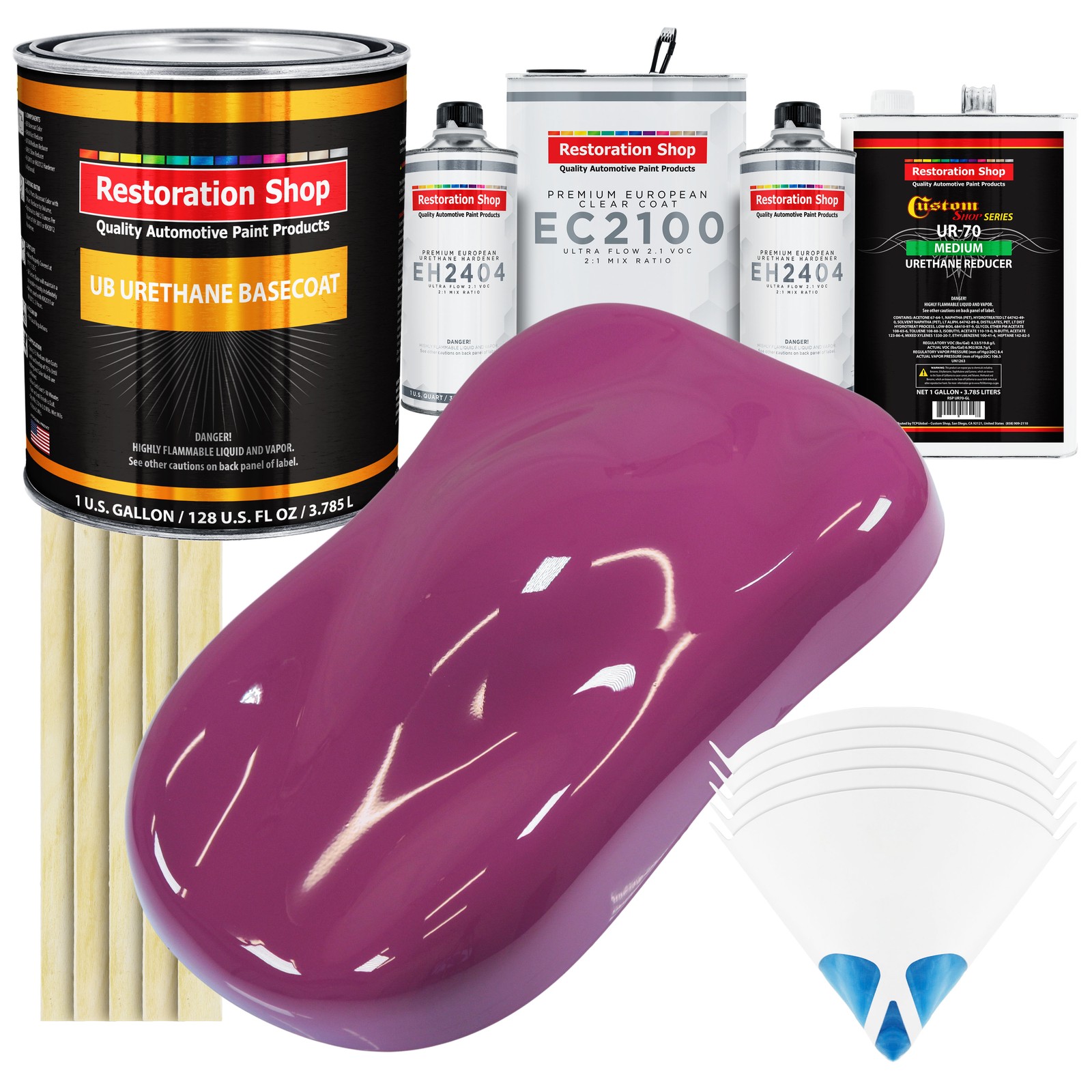 Magenta Urethane Basecoat Automotive Paint Gallon Kit with European Clear Coat