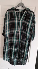 Whistles Green Check Blouse Size S UK 8-10 Oversized Tunic Shirt