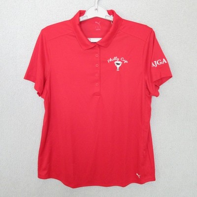 Puma Philly Cup Golf Polo Shirt Red AJGA Short Sleeve Women's Large