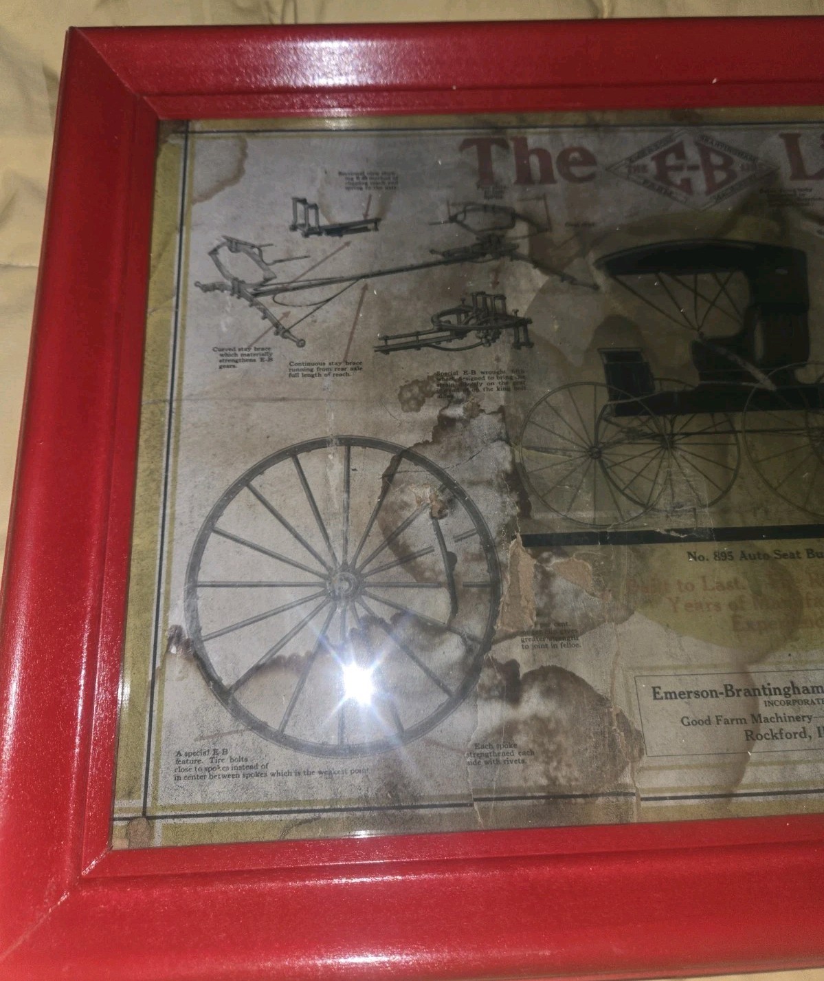 E.B. EMERSON BRANTINGHAM IMPLEMENT Company Ad Framed ROCKFORD ILLINOIS