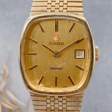 RADO Automatic Gold Mesh Vintage Watch Unisex gauge 7mm mechanical used