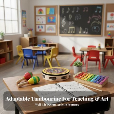 Frame-Only Tinkle Tamburin leicht zu spielen Handtrommel ergonomisch für Kinder,