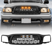 Front Bumper Grille Fit For 2001-2004 Toyota Tacoma Grill With Led Light Black