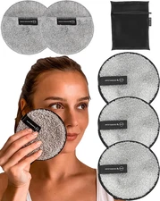 Reusable Makeup Remover Pads - 6Pc Reusable Face Pads, Makeup Eraser for All Ski