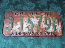 1950 Arizona C.P.2 Commercial Truck License Plate 3-1579P