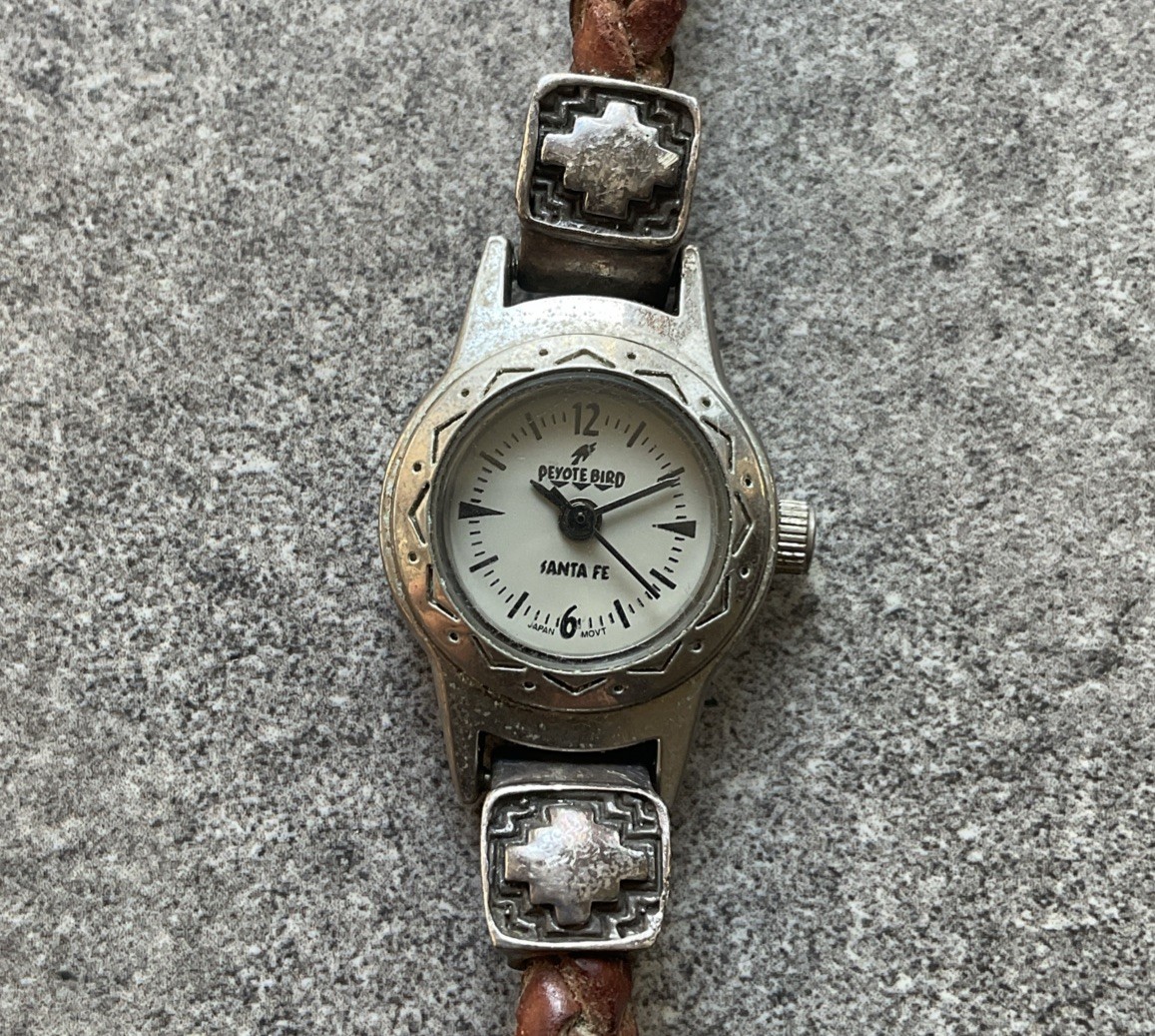 ?10/$20? Peyote Bird Santa Fe Silver Accented/White Leather Women\'s Watch Peyote Bird Santa Fe Watch Womens 30mm Leather Wrap Strap  main image 4