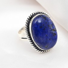 Lapis Lazuli Gemstone Handmade 925 Sterling Silver Jewelry Ring Gift For Women