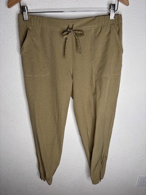 Albion Jet Setter Jogger Pants Zipper Ankle Goldish Beige Size M