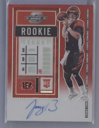 Joe Burrow 2020 Contenders Optic Rookie Ticket Red Prizm Auto RC #/199