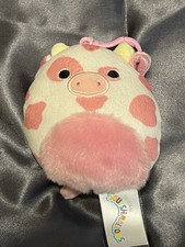 Squishmallows 3.5  EVANGELICA Pink COW Clip NWT New 2023 Release Valentines