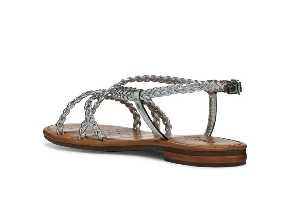 GEOX SCARPE SANDALI DONNA ESTATE D55LXD 000KY C1007  SOZY S ARGENTO - Immagine 4 di 4