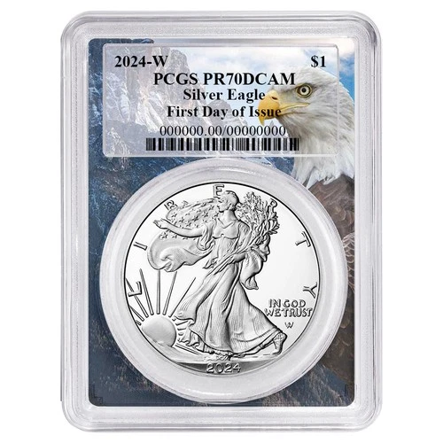 2024-W Proof $1 American Silver Eagle PCGS PR70DCAM FDOI Eagle Frame