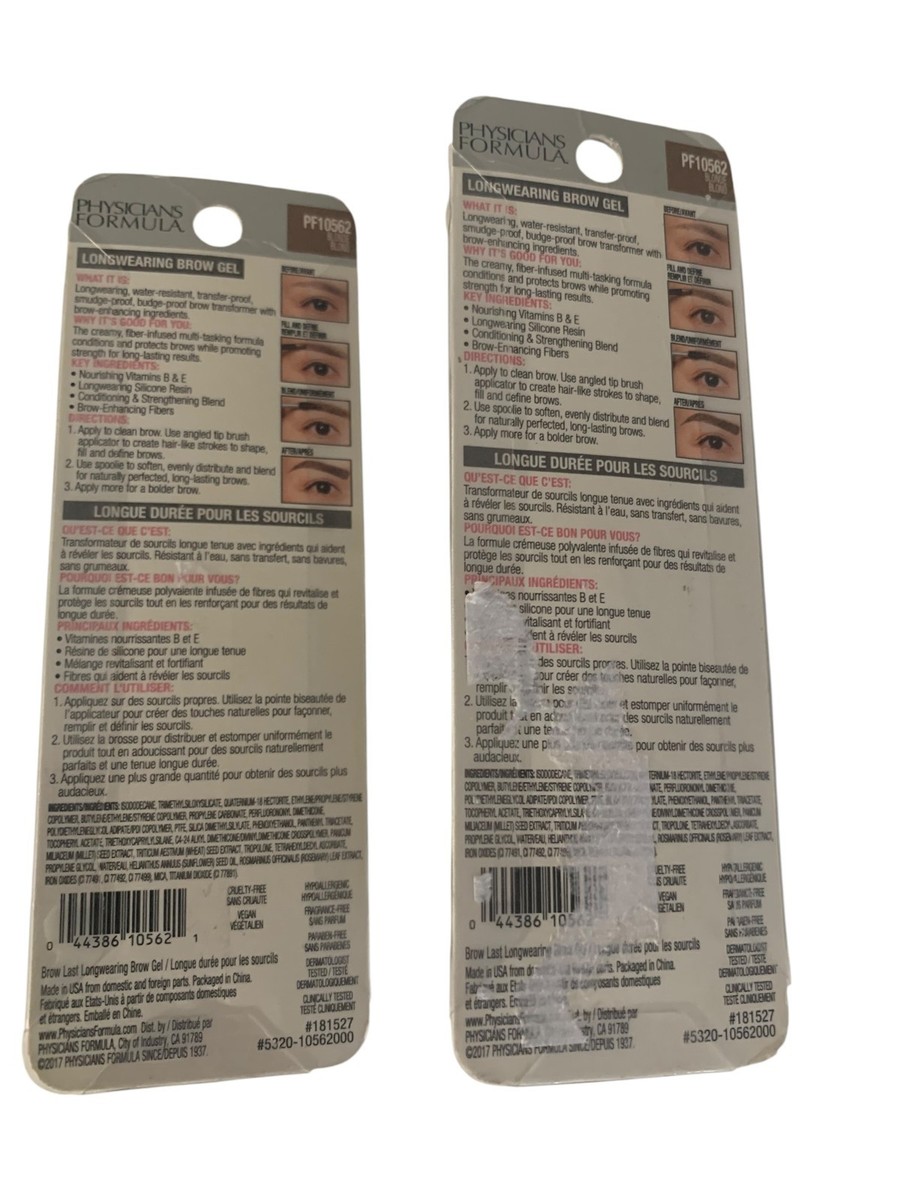 Lot 2 Physicians Formula EyeBrow Last LongWearing Gel