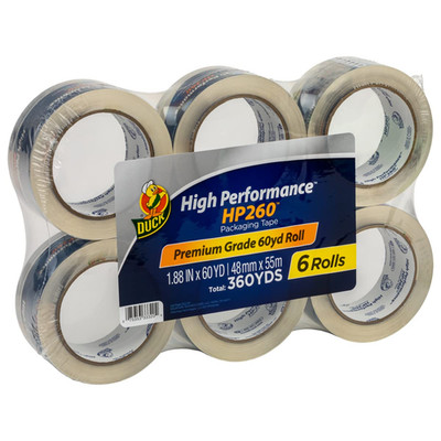 High Performance Clear Packing Tape Refills - 6 Rolls of HP260 Strong Packaging